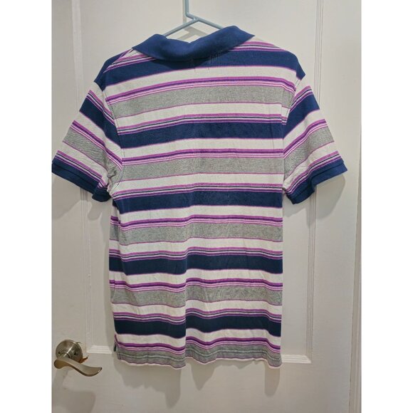 Levis Mens Striped Polo Shirt With Navy Collar Size L - Picture 9 of 15